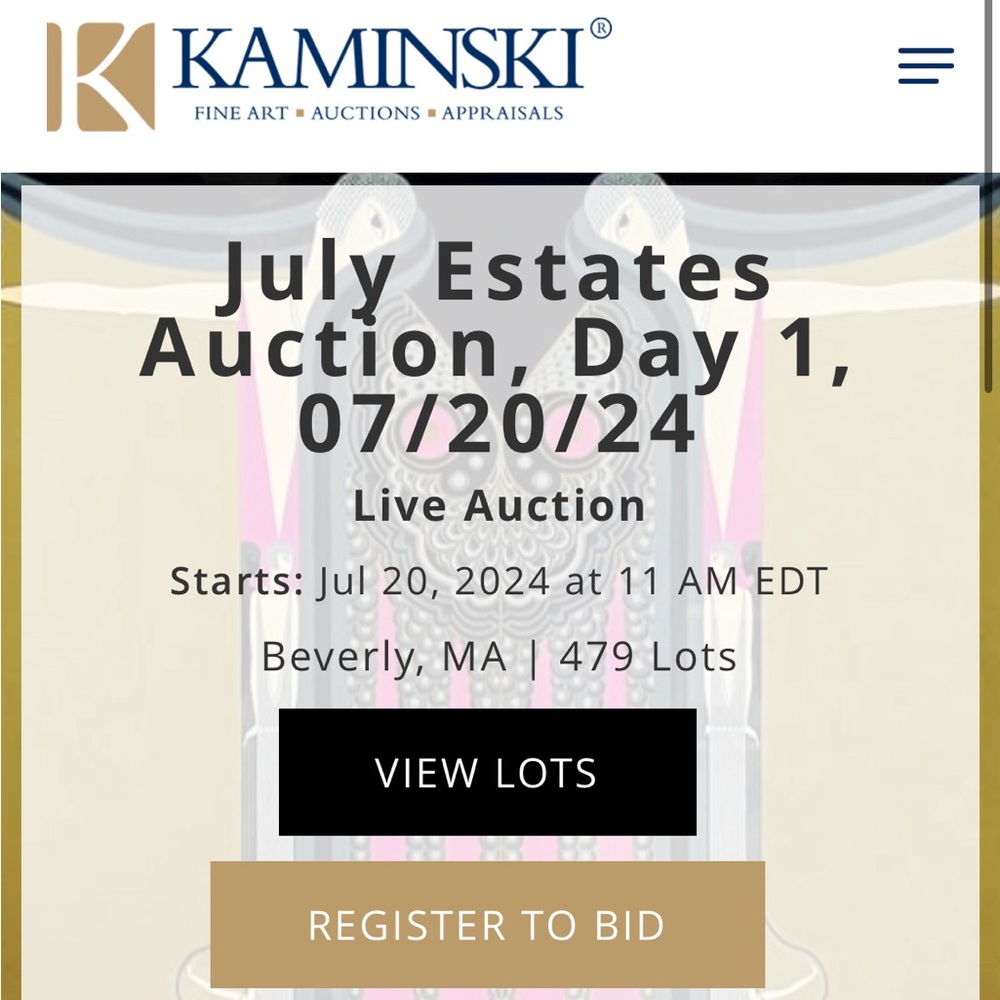 HUGE LUXURY ESTATE AUCTION THIS SATURDAY 7/20 AT 11AM.